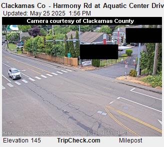 Traffic Cam Clackamas Co - Harmony Rd at Aquatic Center Driveway